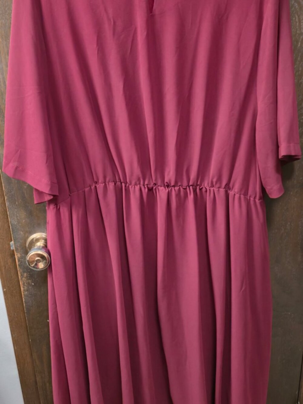 SHEIN Plus Size Burgundy Flowy Formal Dress – Fits Size 3XL (Labeled 5XL) - Picture 4 of 4